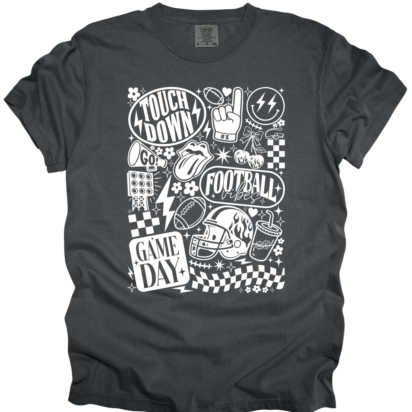 Touch Down Checkered Graphic Tees