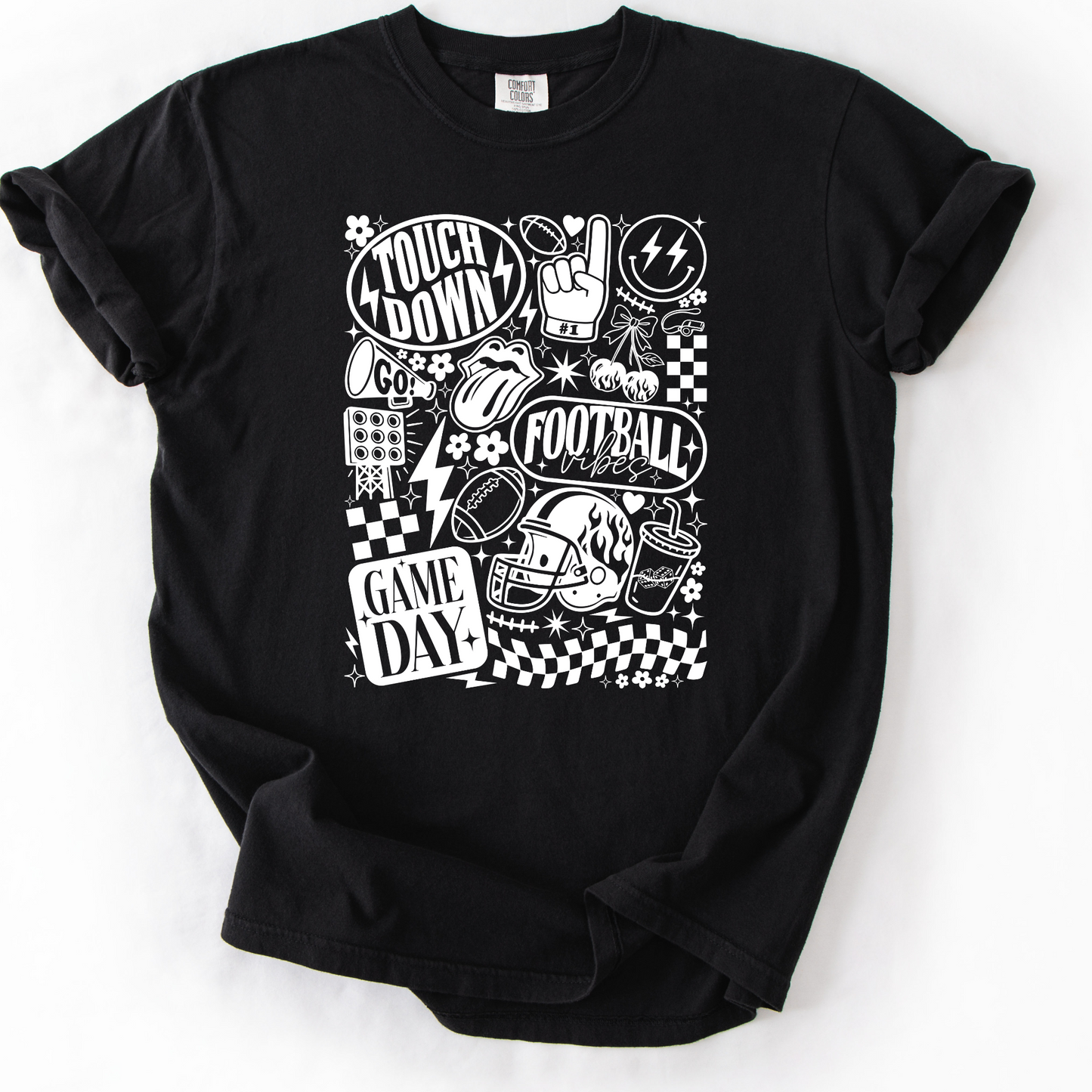 Touch Down Checkered Graphic Tees