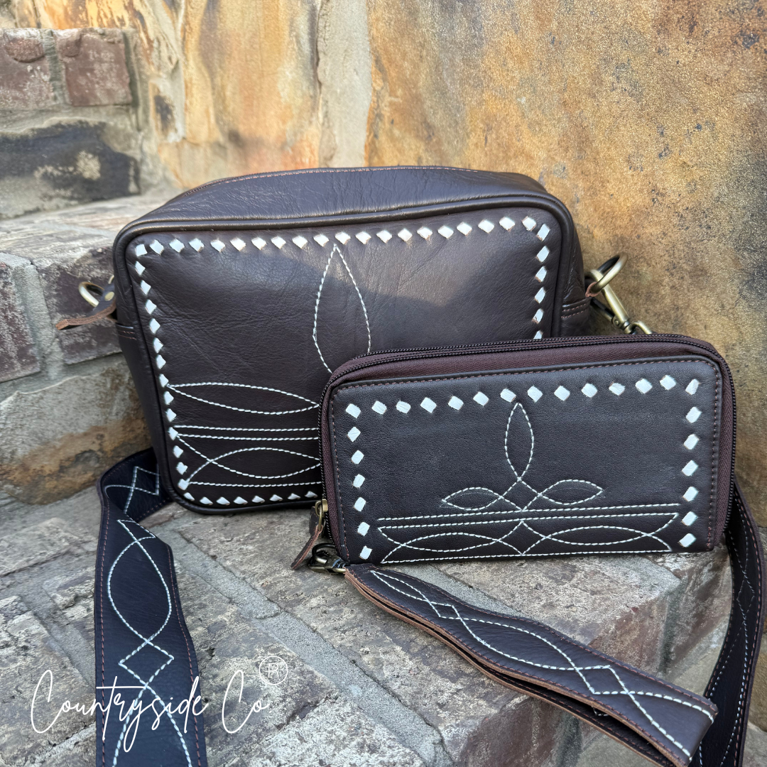 Boot Stitch Leather Purse by Countryside Co.