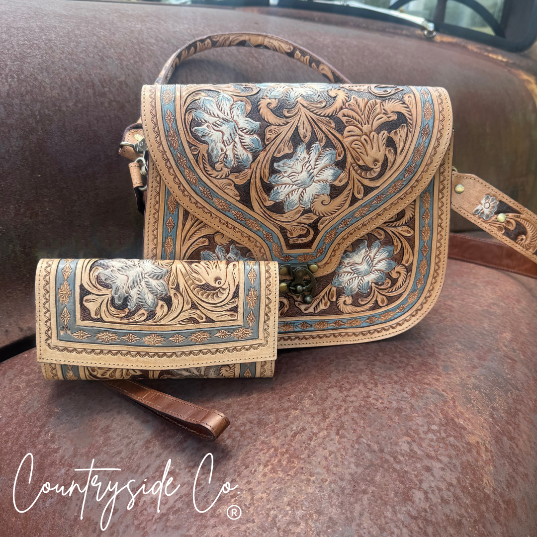 Stella Tooled Leather Concealed Carry Handbag by Countryside Co.
