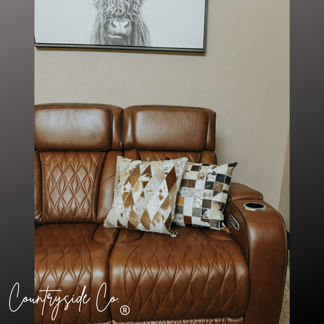 Diamond Cowhide Throw Pillow Cover