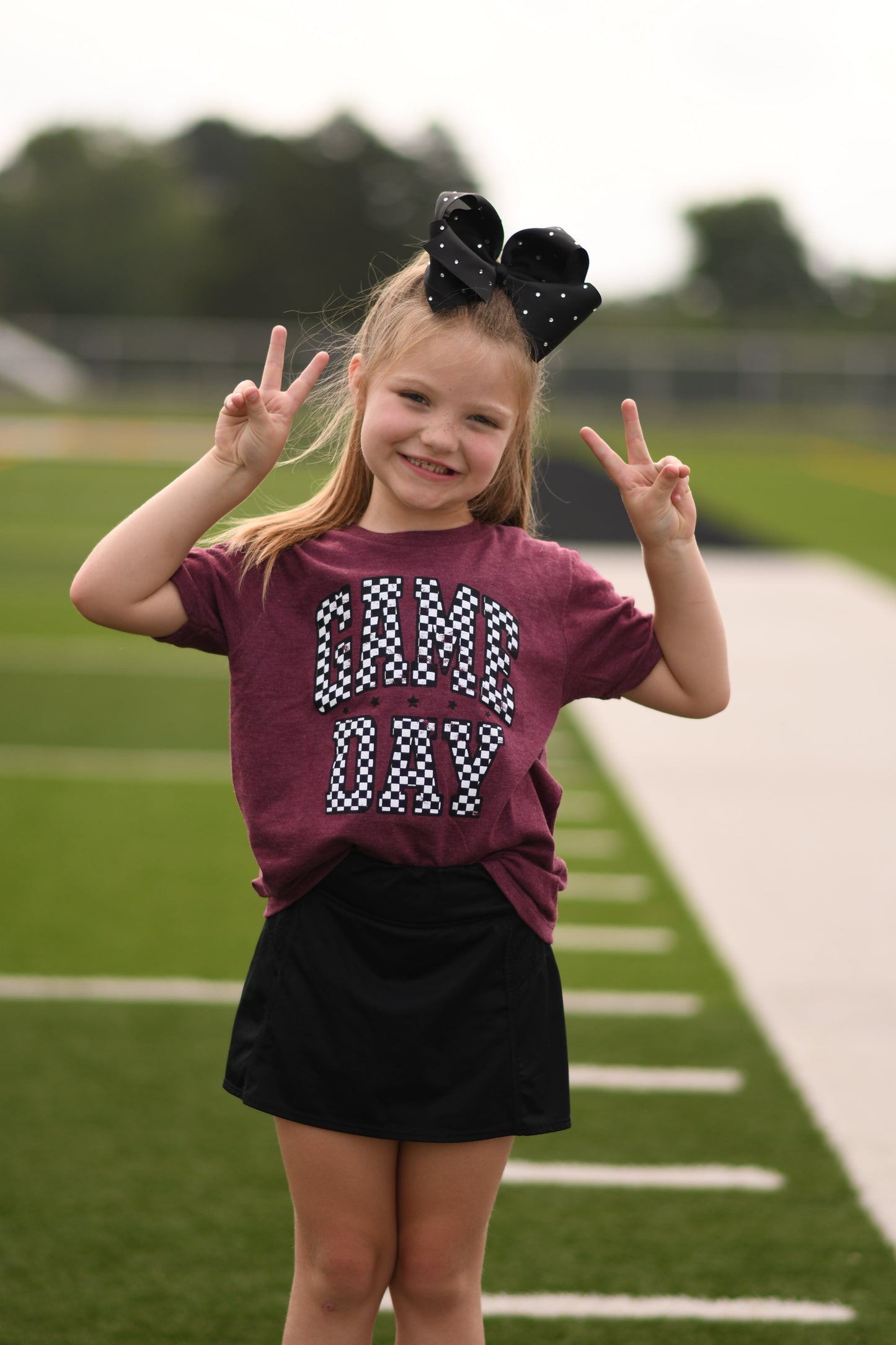 RTS Maroon Checkered Game Day Tee