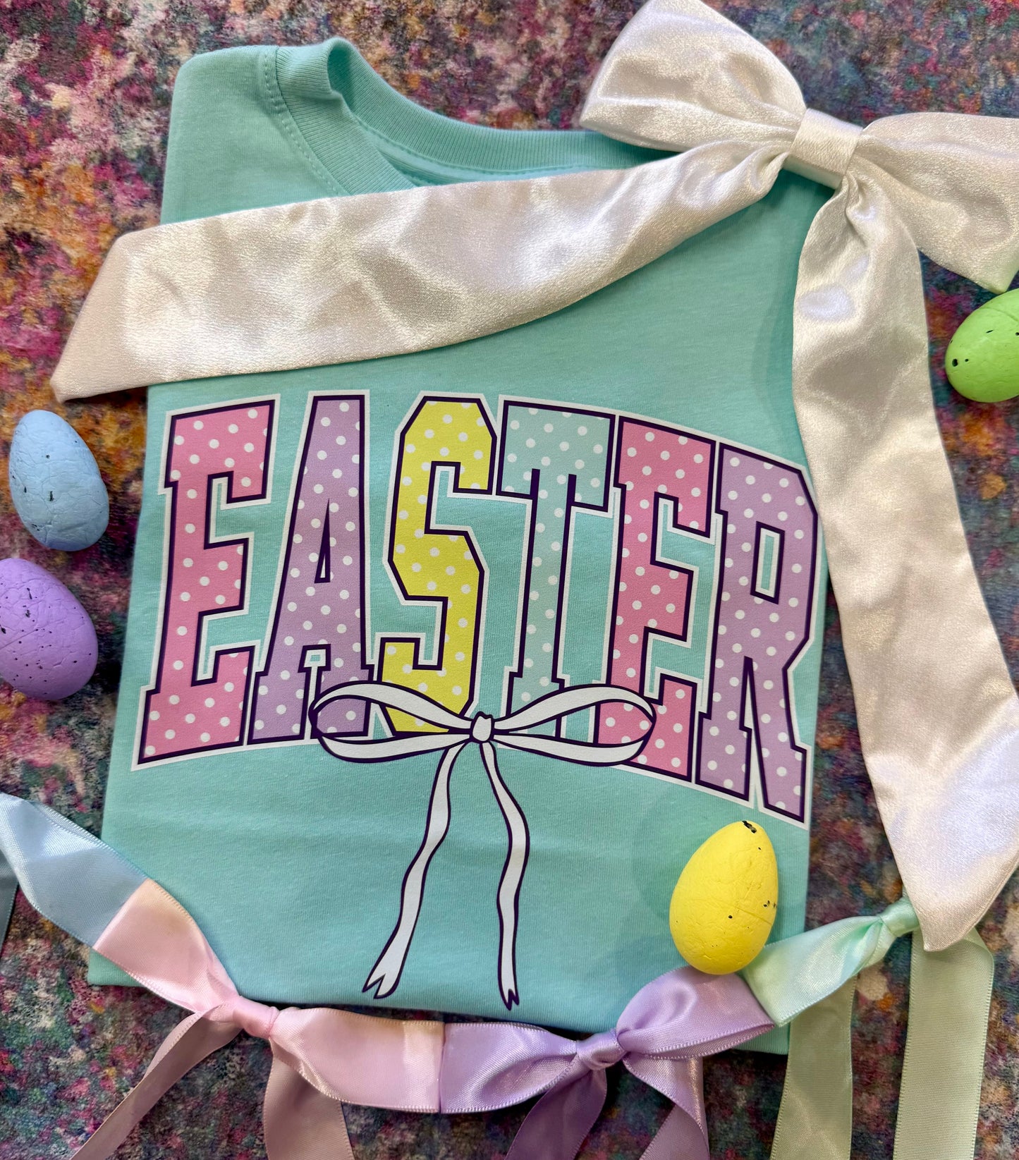 Easter Polka Dots Bow Tee