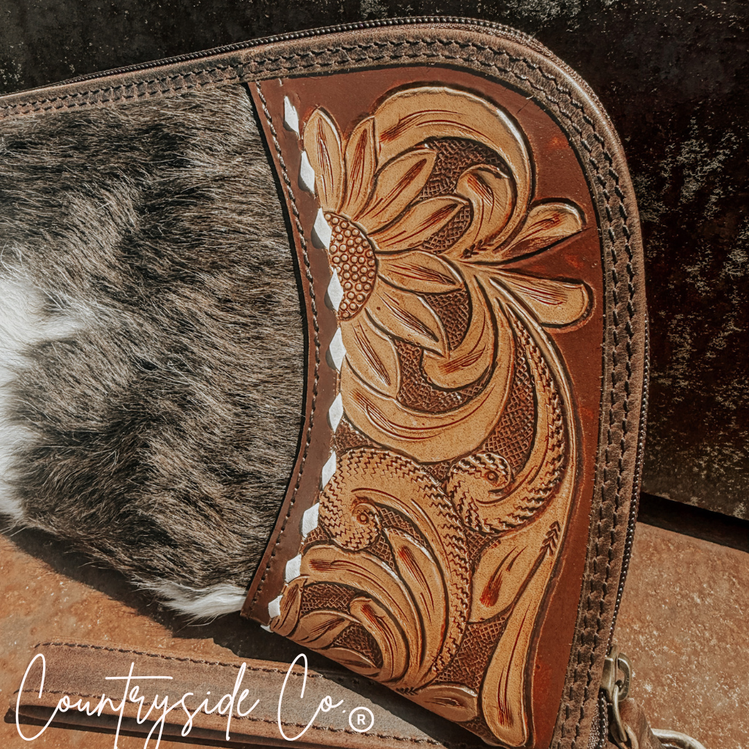 El Dorado Tooled Leather and Cowhide Carry Case by Countryside Co.