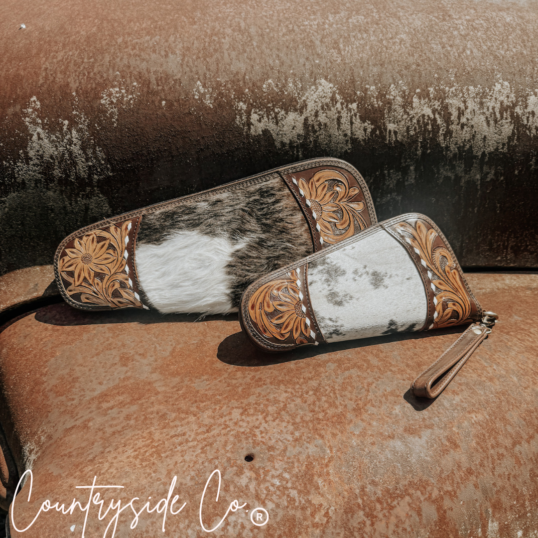 El Dorado Tooled Leather and Cowhide Carry Case by Countryside Co.
