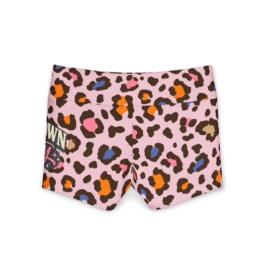 Leopard Print Small Town Pretty Yoga Shorts
