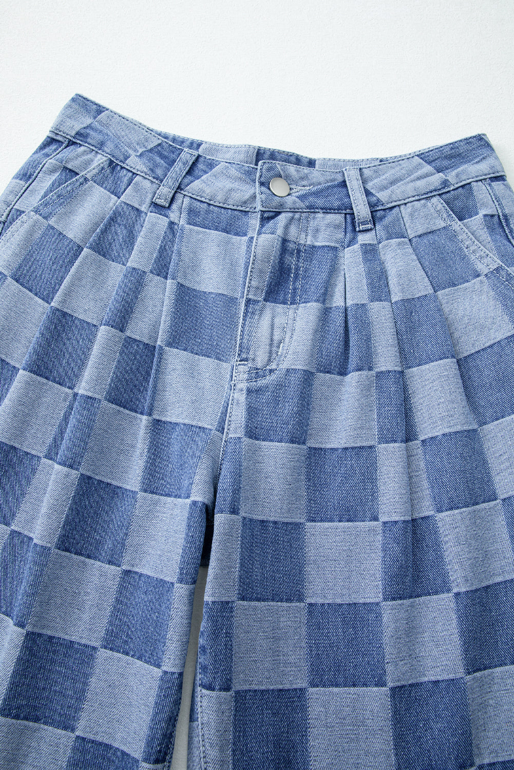 Checkered  Wide Leg Jeans