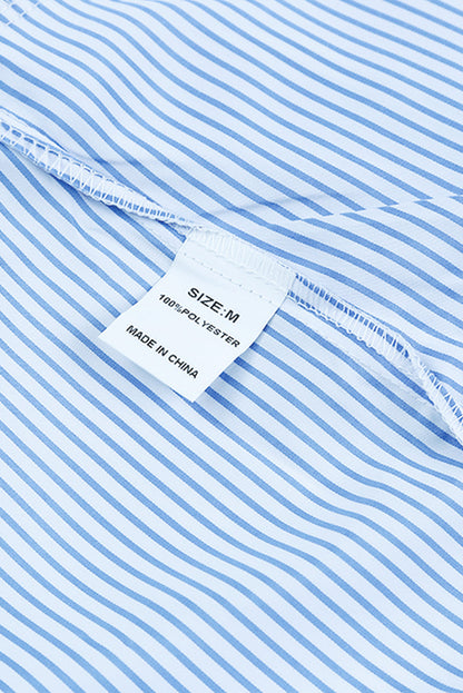 Stripe Shirred Cuff Shirt
