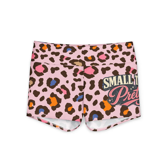 Leopard Print Small Town Pretty Yoga Shorts