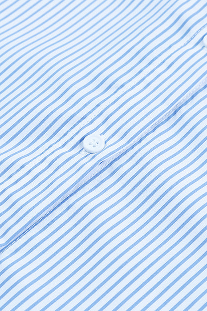 Stripe Shirred Cuff Shirt