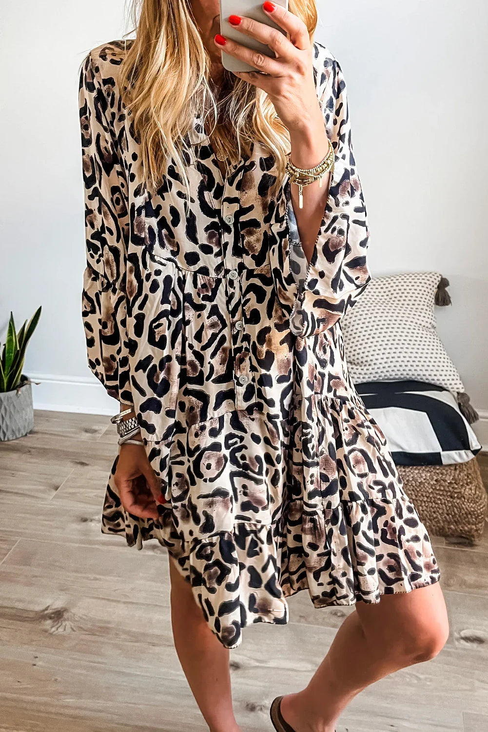 Leopard Flowy Mini Dress