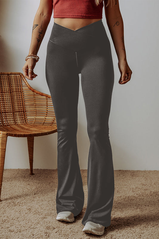 Criss Cross Waist Flared Leggings