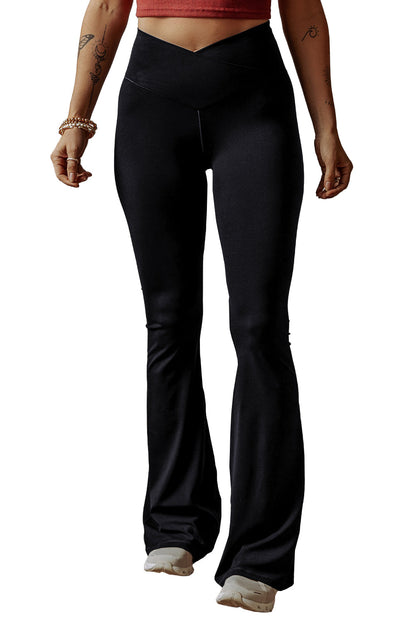 Criss Cross Waist Flared Leggings