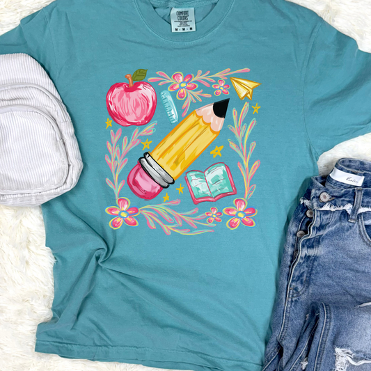 Floral Pencil Graphic Tee