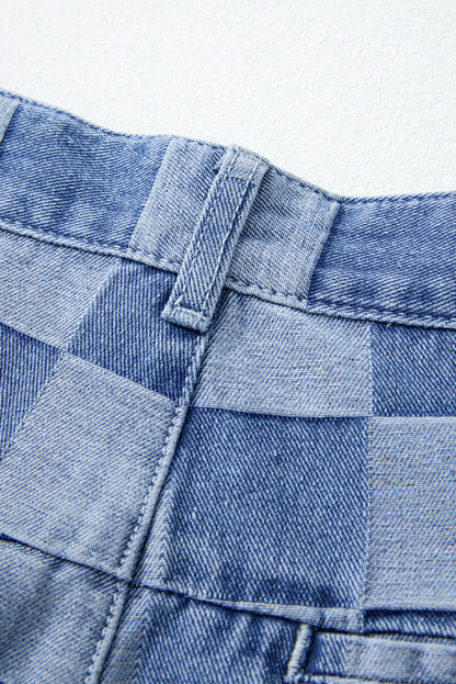 Checkered  Wide Leg Jeans