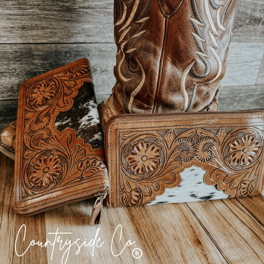 Juliet Tooled Leather Cowhide Wallet by Countryside Co.