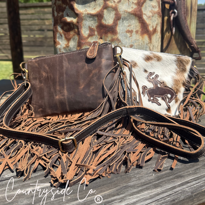 Cowboy Fringe Cowhide Handbag