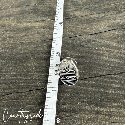 Boot Stitch Oval Earrings