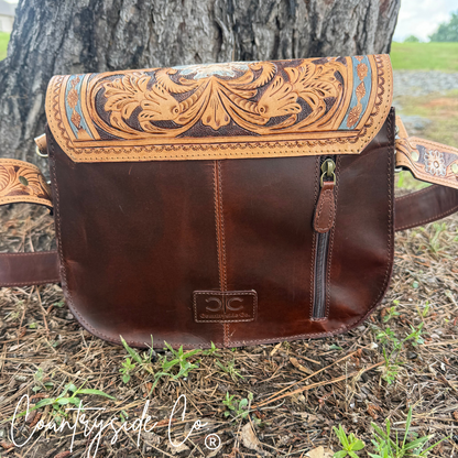 Stella Tooled Leather Concealed Carry Handbag by Countryside Co.