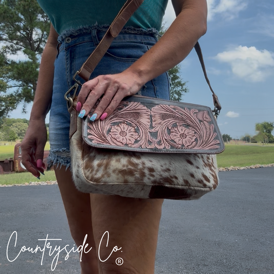 Del Rio Cowhide Tooled Leather Purse by Countryside Co.
