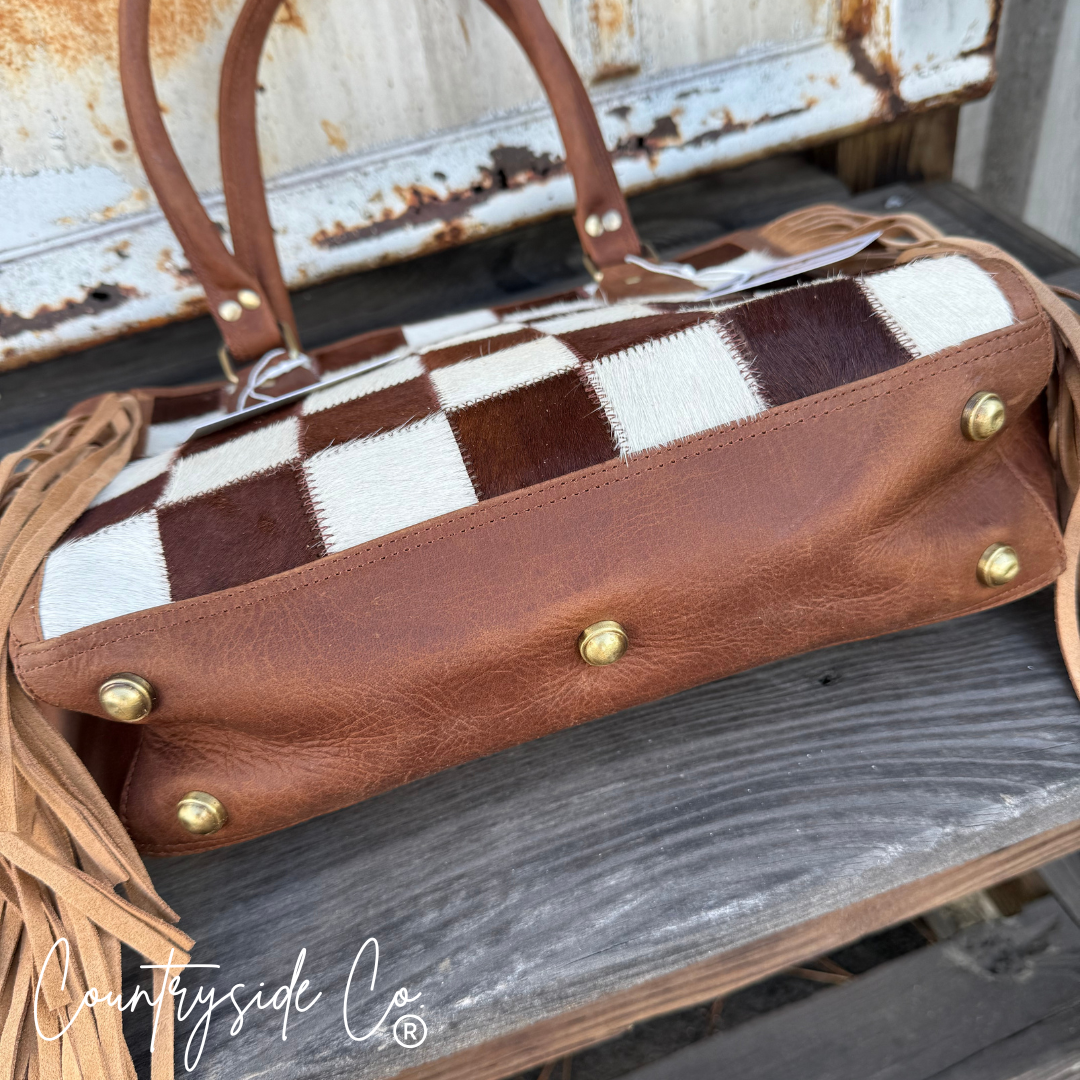 Canyon Check Cowhide Concealed Carry Purse