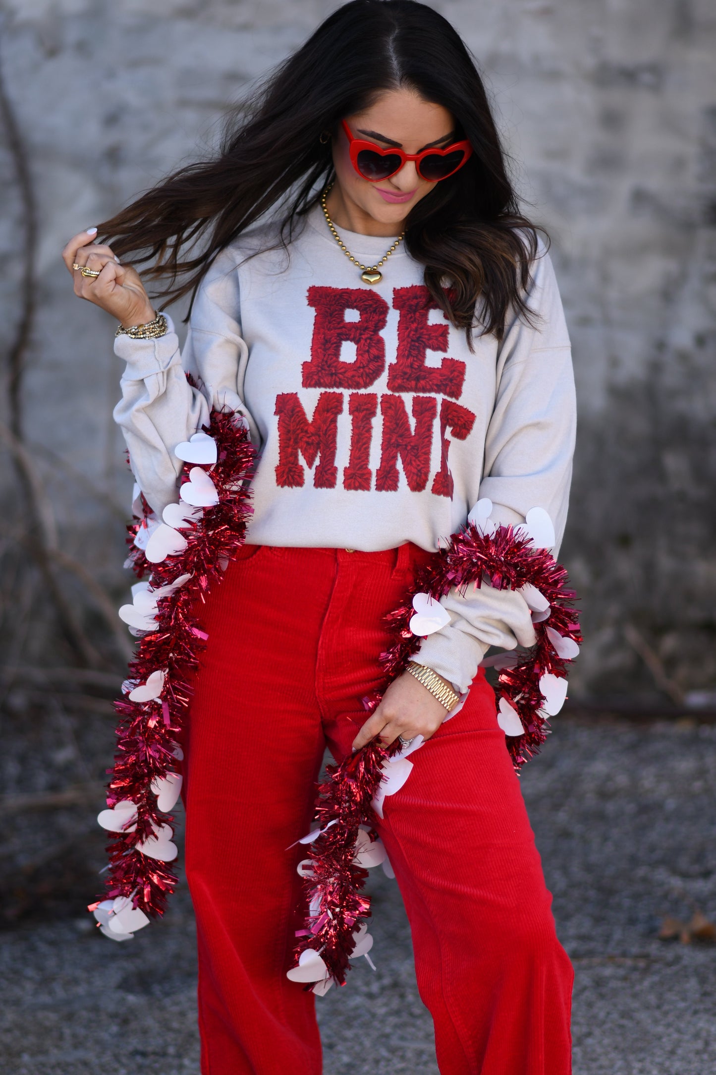 Be Mine Faux Yarn Tee / Sweatshirt