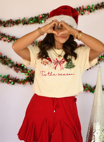 Tis The Season Santa Bow Tree Tee/Long Sleeve
