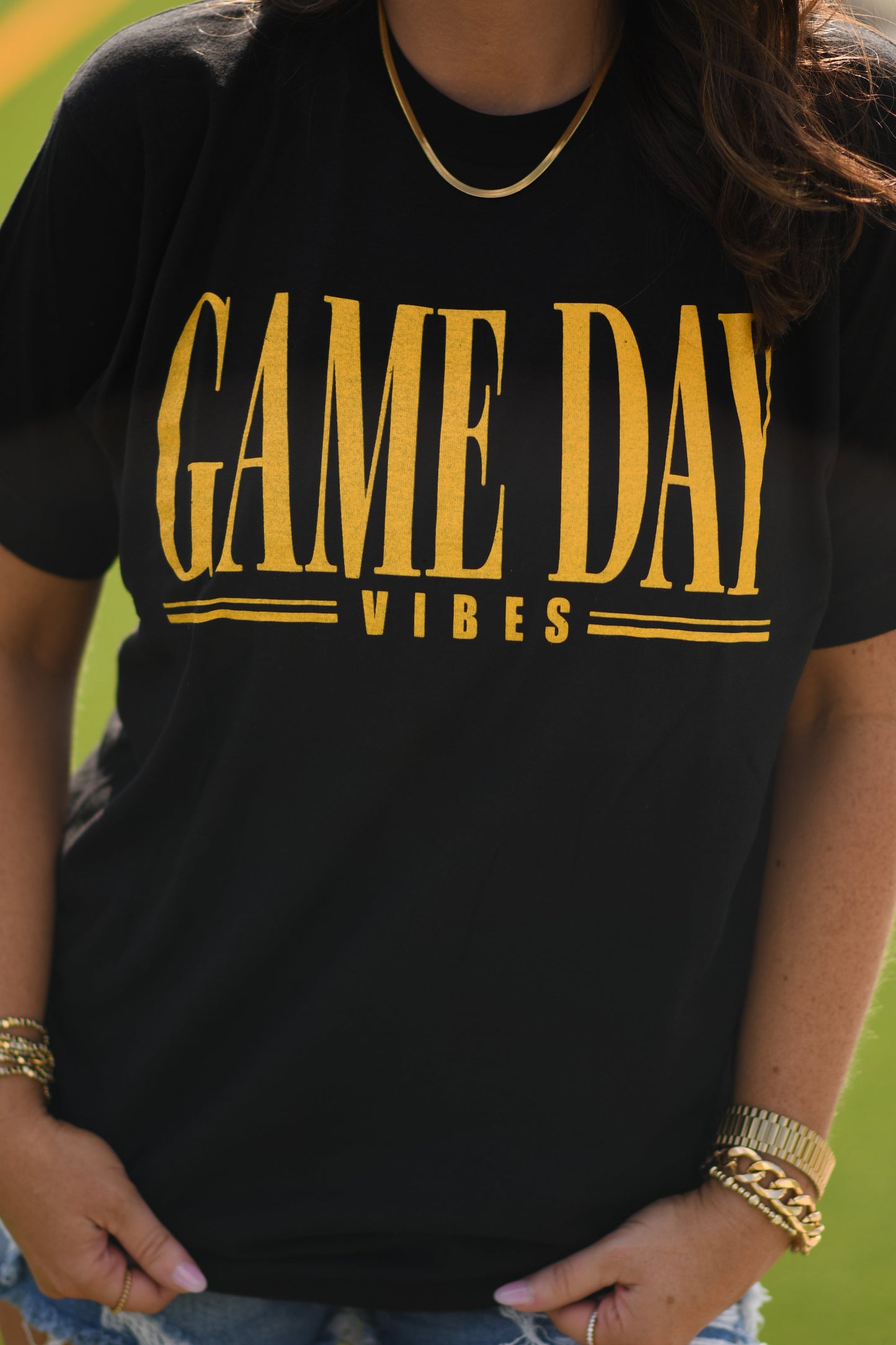 RTS Black and Gold Game Day Vibes Tee