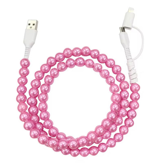 RTS Pink Gold Plated Beaded Cell Phone Charger