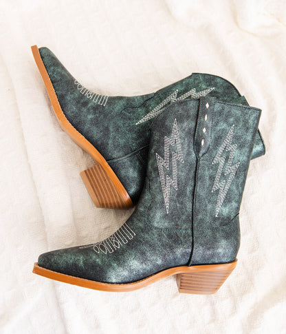 Bowie Metallic Boot in Black