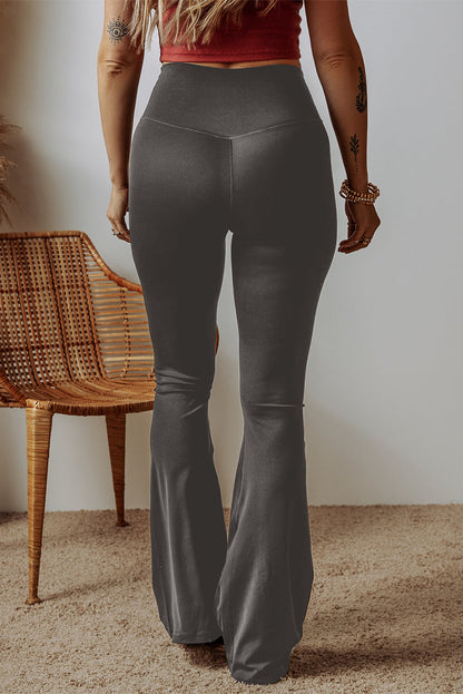 Criss Cross Waist Flared Leggings