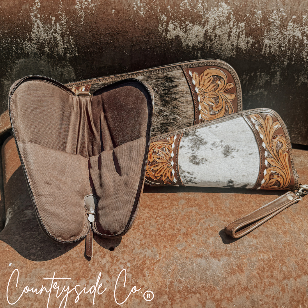 El Dorado Tooled Leather and Cowhide Carry Case by Countryside Co.